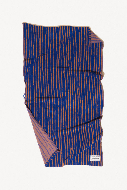 Stripe Bath Towel | Azure & Chestnut