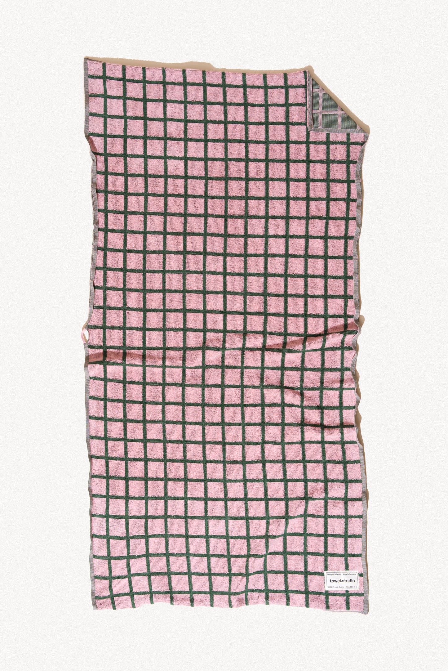 Tiles Bath Towel | Pink & Green