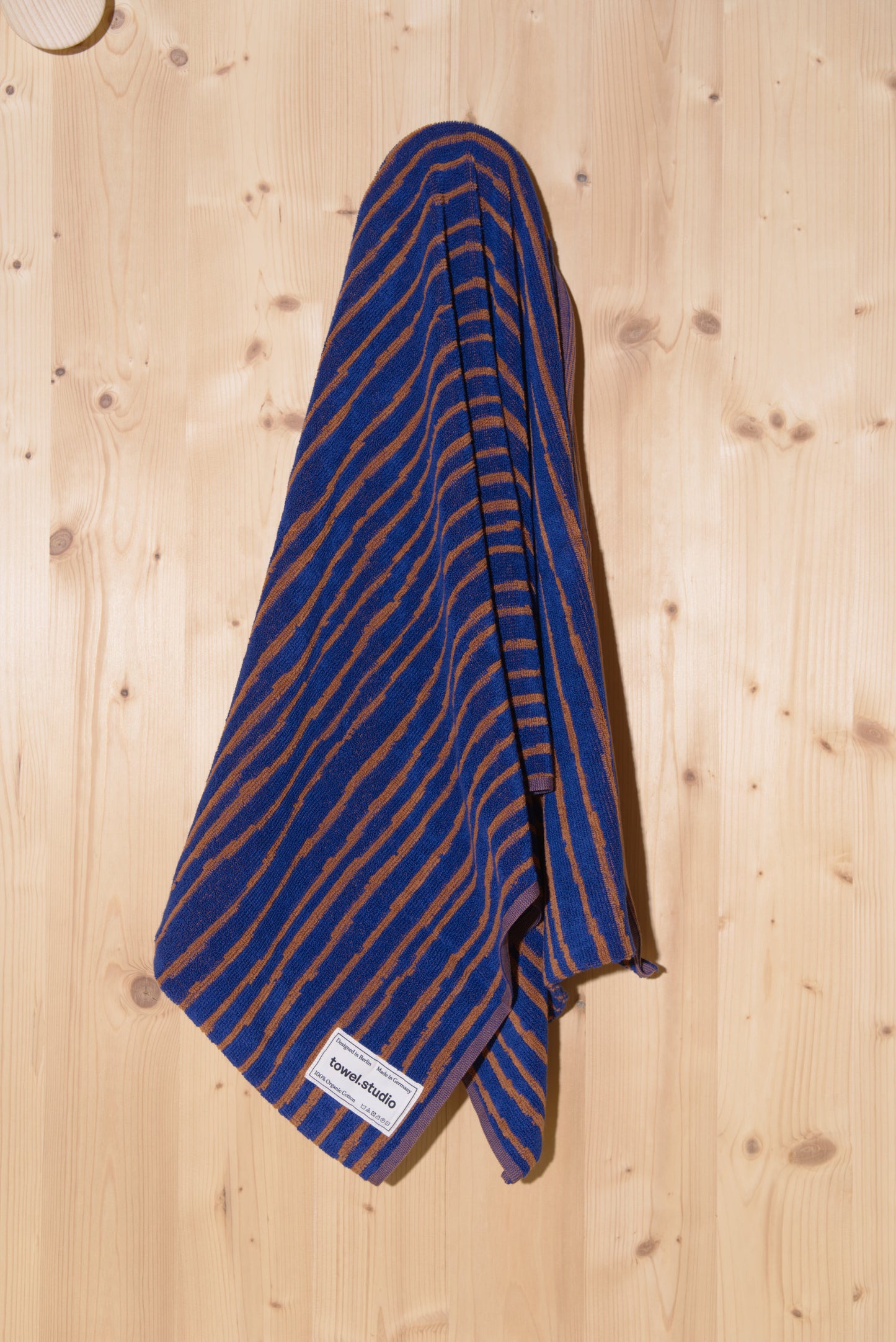 Stripe Bath Towel | Azure & Chestnut