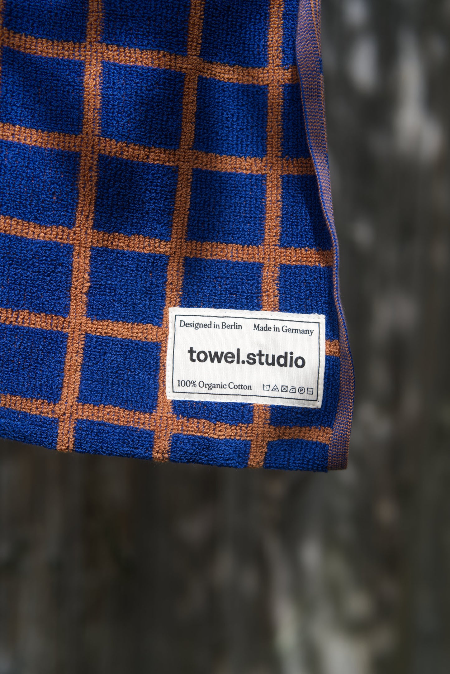 Tiles Bath Towel | Azure & Chestnut