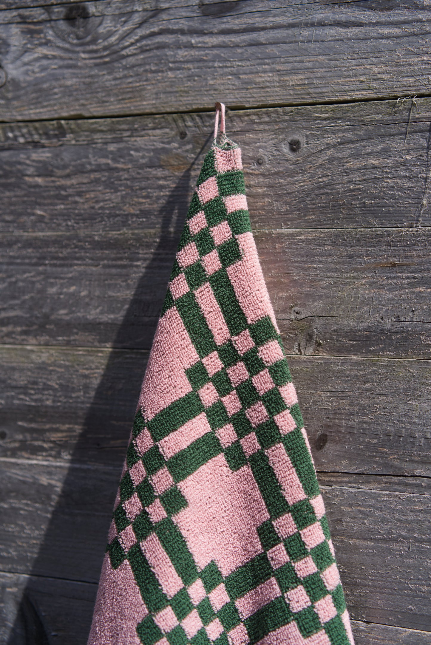 Weave Bath Towel | Pink & Green