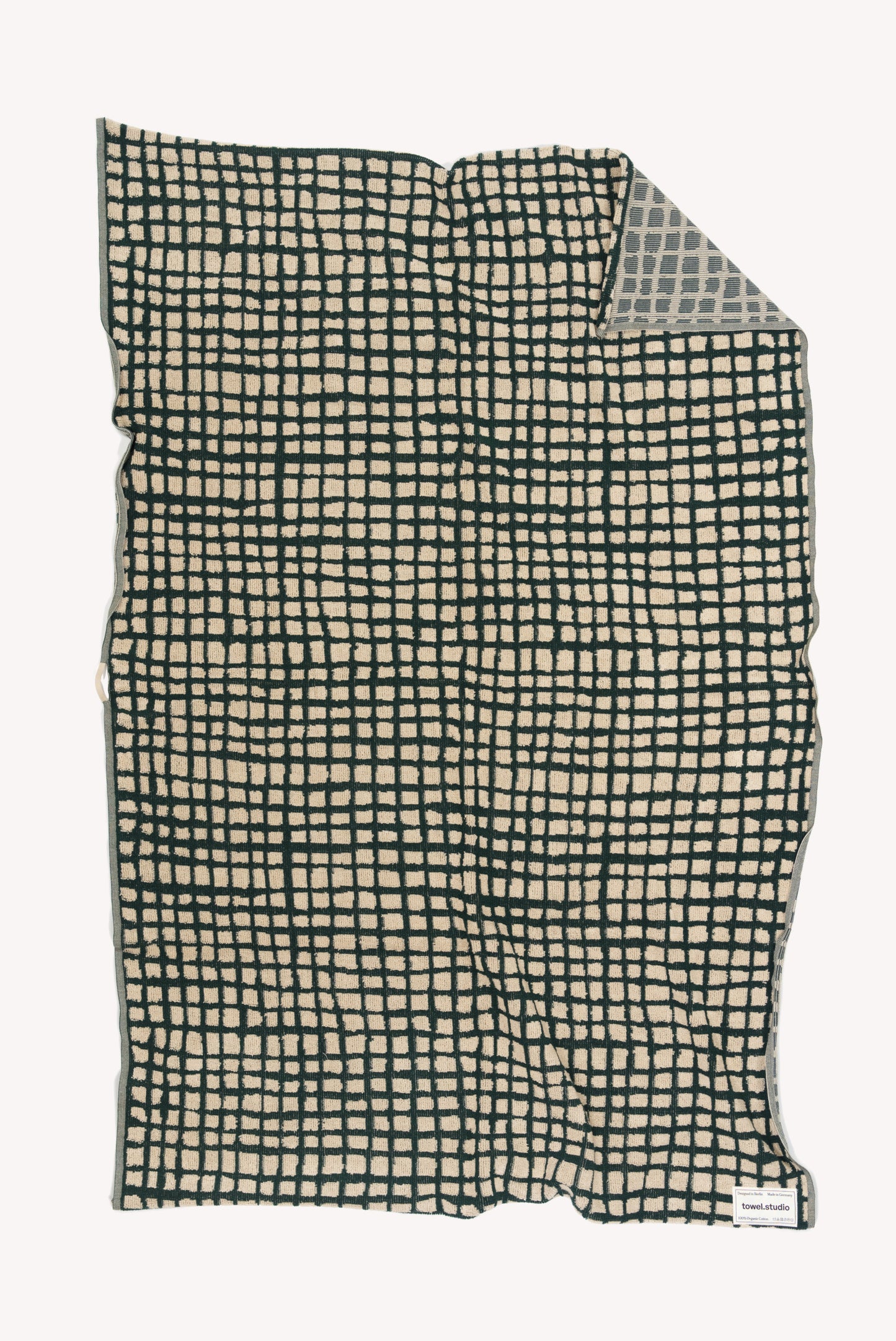 Bold Grid Beach Towel | Forest Green