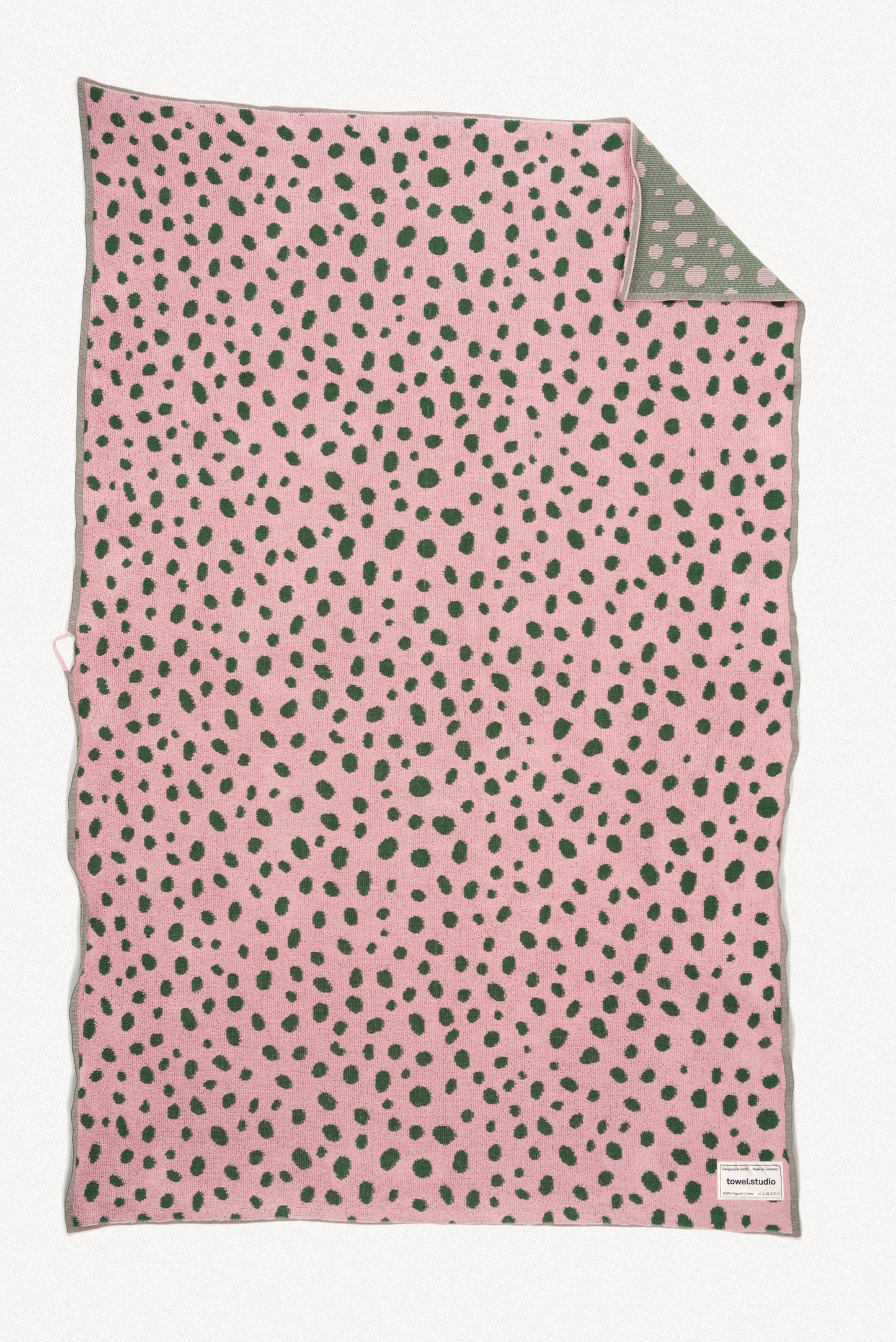 Pebbles Beach Towel | Pink & Green