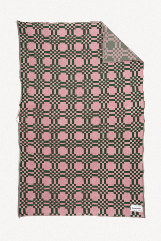 Weave Beach Towel | Pink & Green