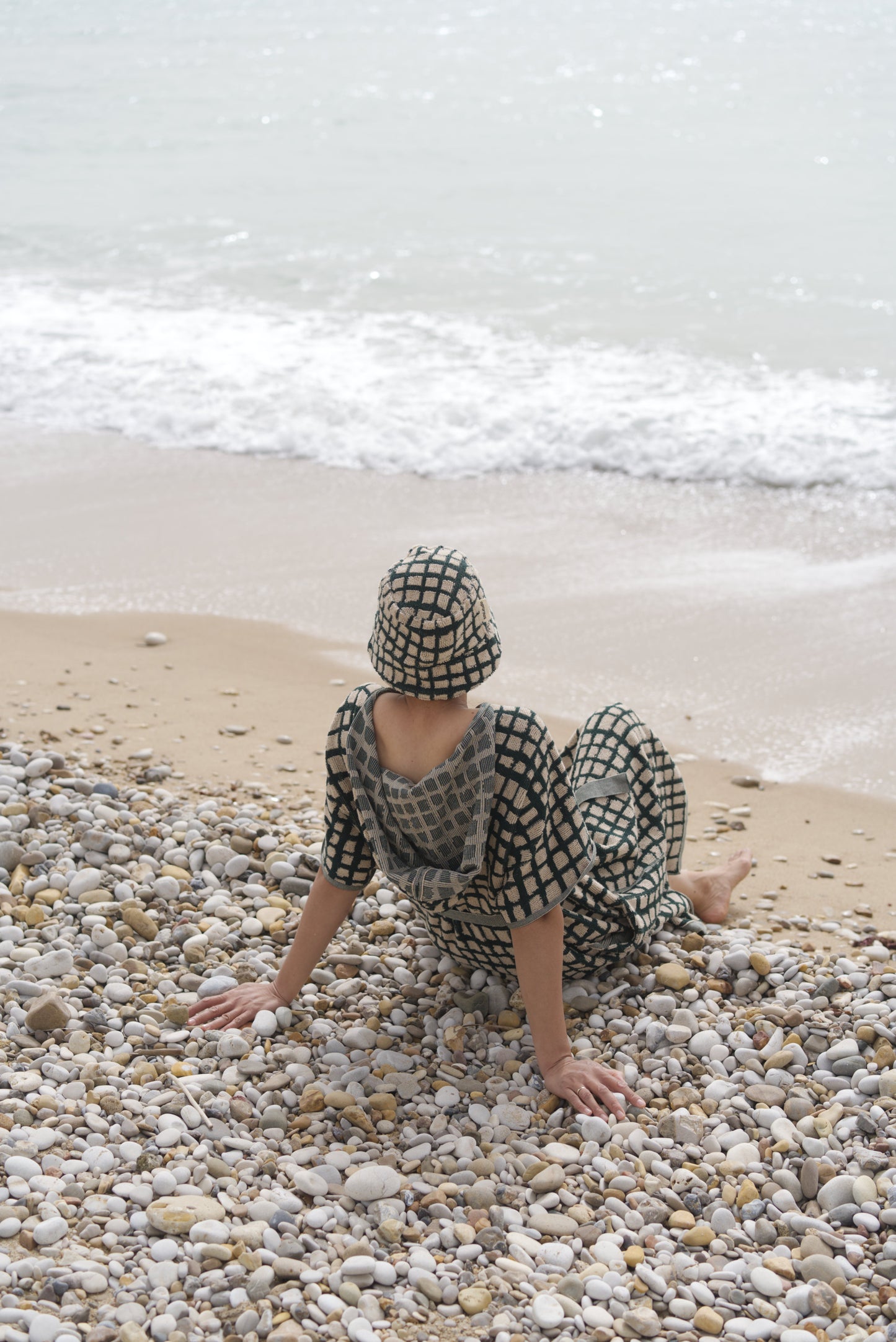 Bold Grid Bucket Hat | Forest Green