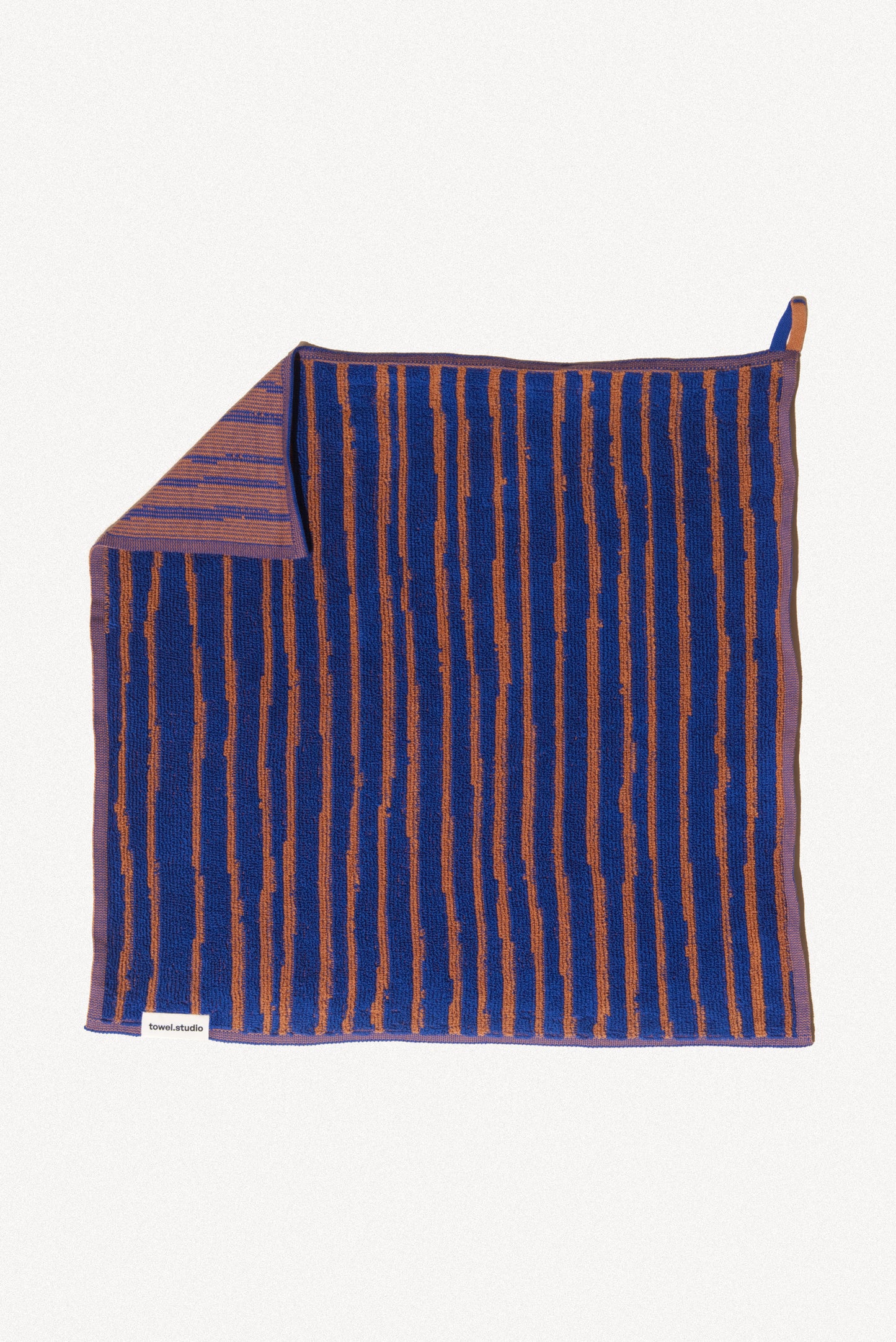 Stripe Guest Towel | Azure & Chestnut