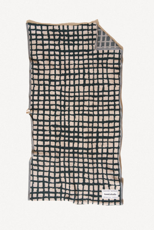 Bold Grid Gym Towel | Forest Green