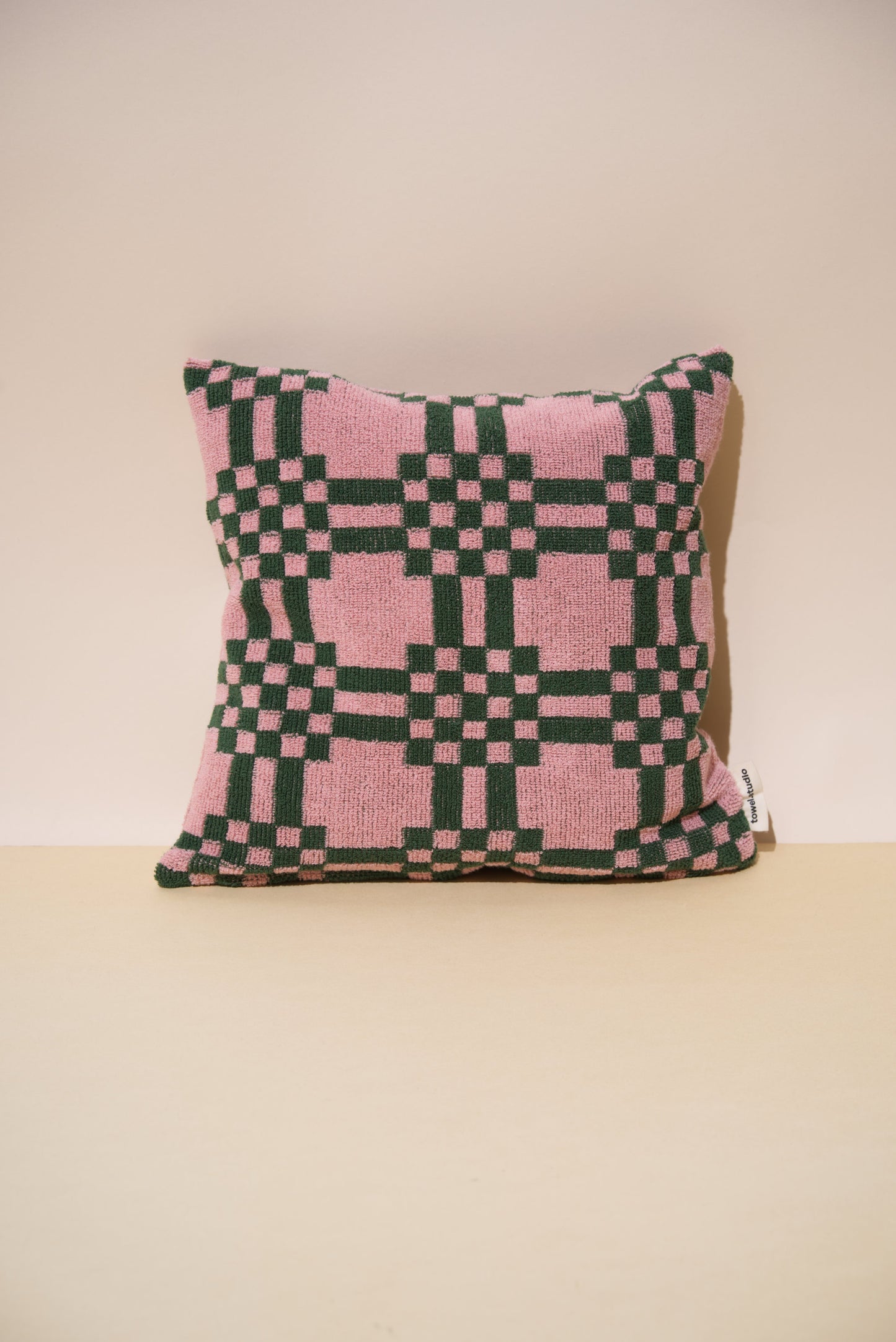 Weave Throw Pillow | Pink & Green
