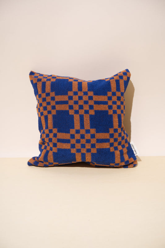 Weave Throw Pillow | Azure & Chestnut
