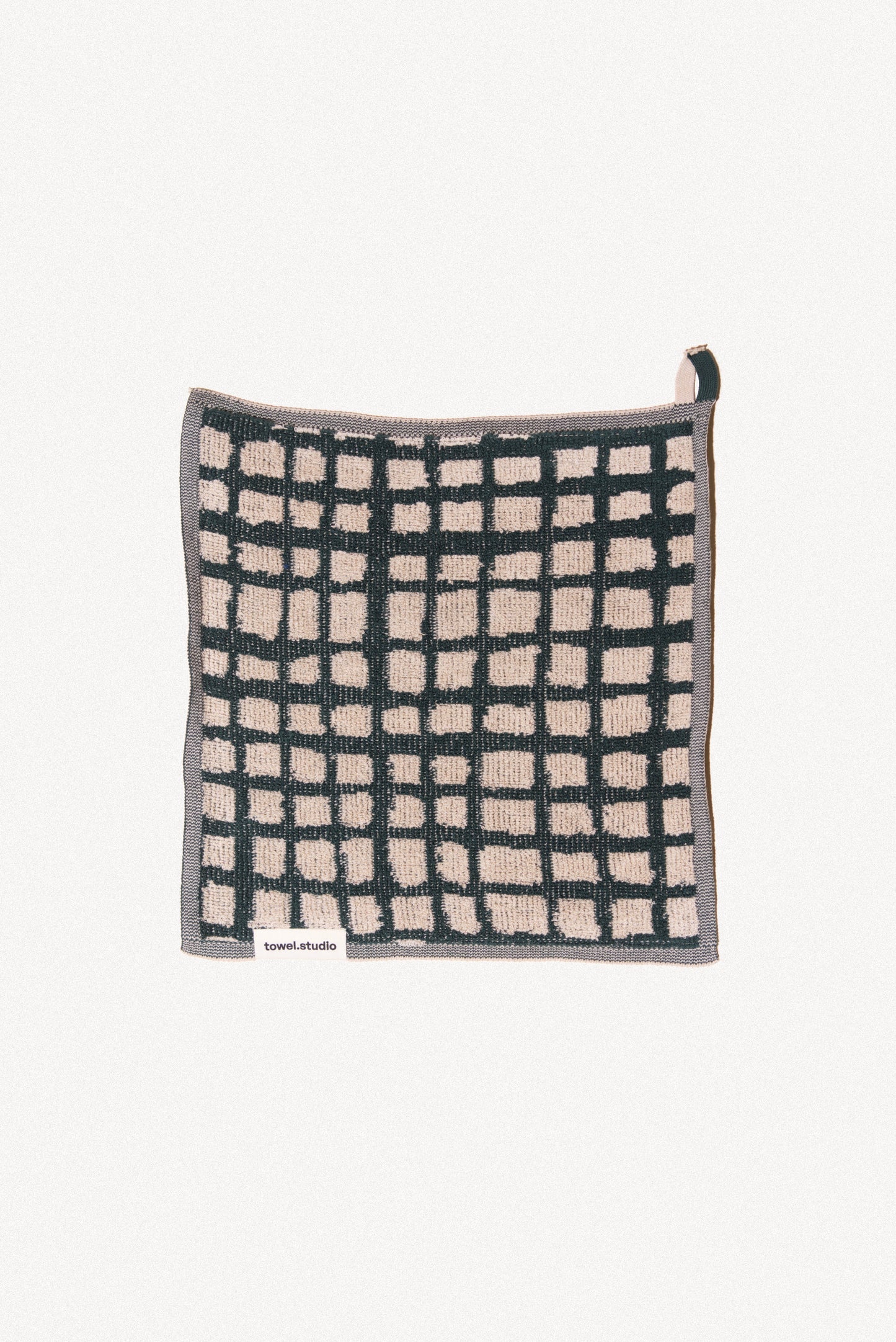 Bold Grid Wash Cloth | Forest Green