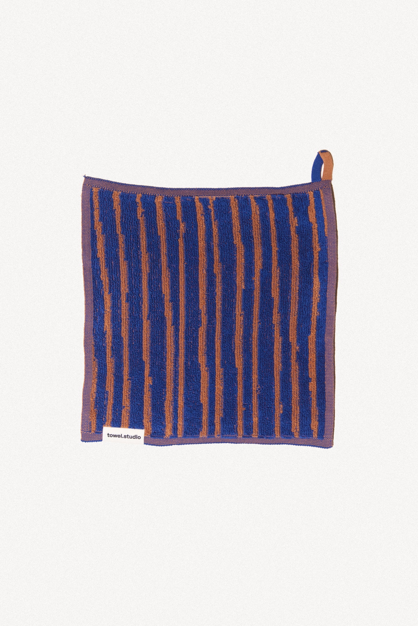 Stripe Wash Cloth | Azure & Chestnut